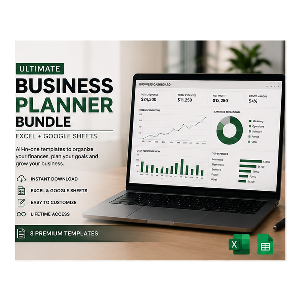 Ultimate Business Planner Bundle | Excel + Google Sheets