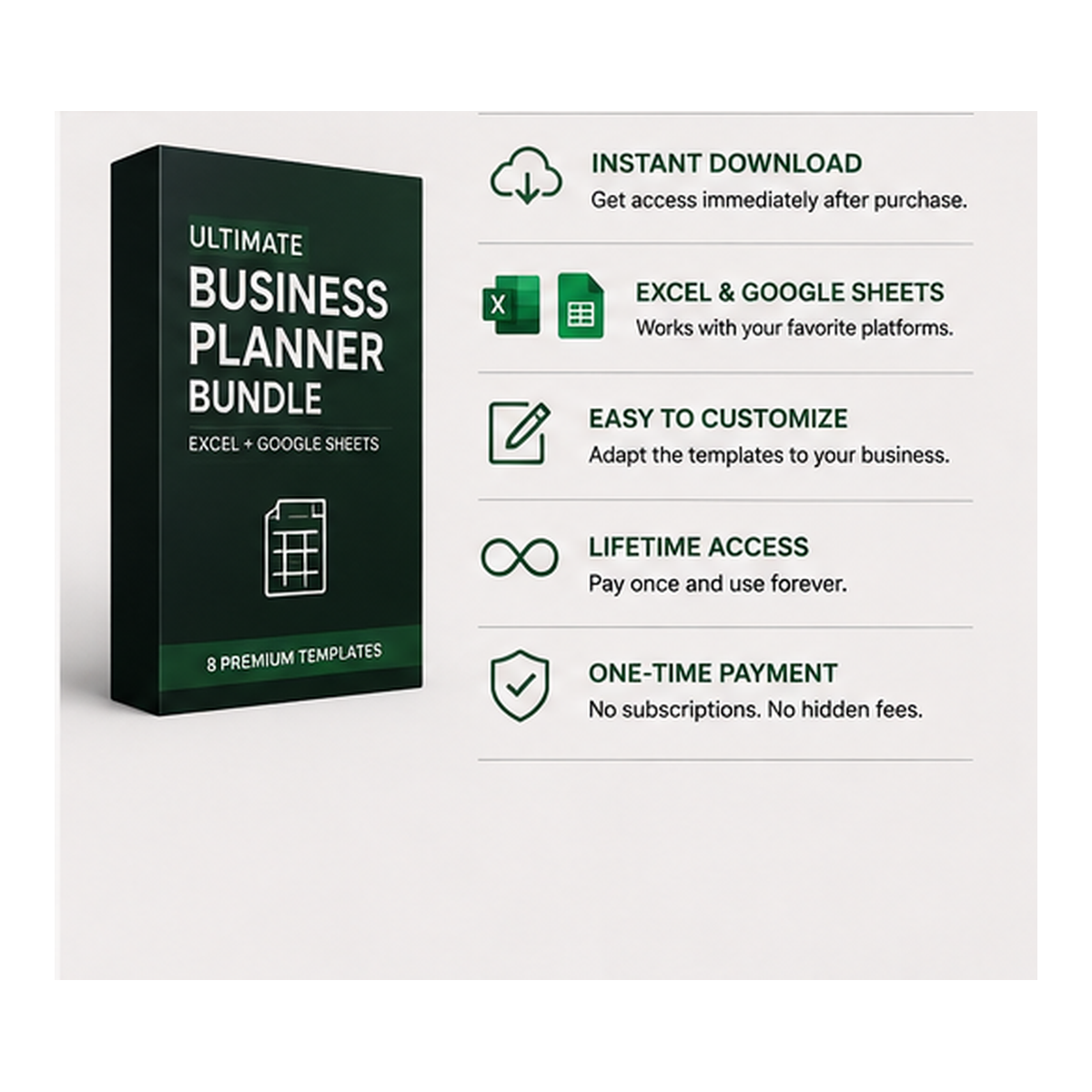 Ultimate Business Planner Bundle | Excel + Google Sheets